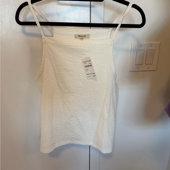 Madewell Tops - Madewell Ivory Textured Square-Neck Cami